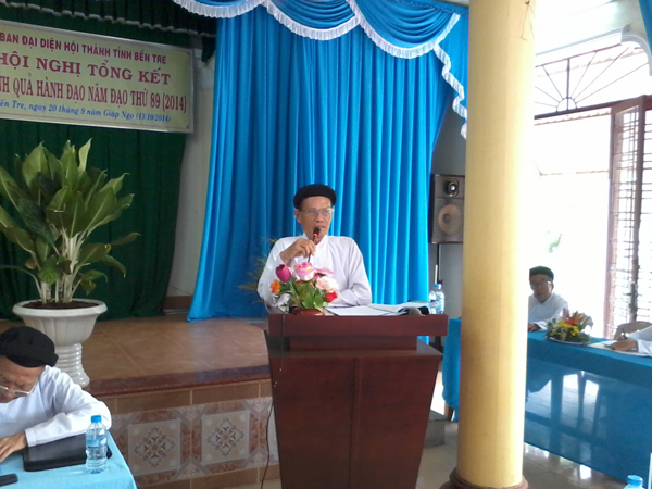 Ben Tre province: provincial Representative Committee of Caodai Correct Path Church holds conference to review results of religious affairs in 89th religious year (2014)